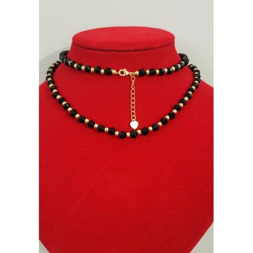 ROZARIU CU BILE DIN CRISTAL NEGRU 